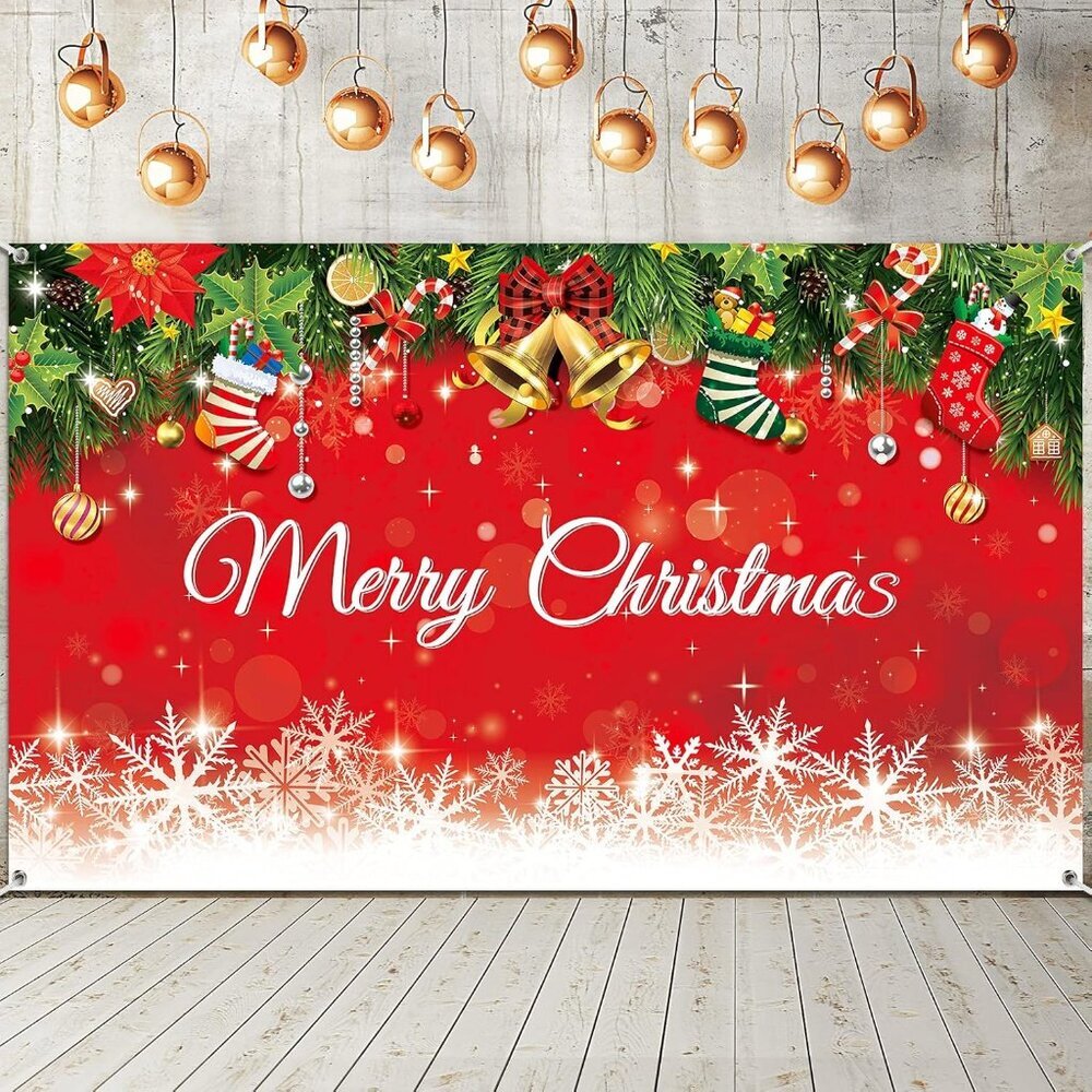 Christmas Backdrop Merry Christmas Banner Party Decoration Xmas Photography Back